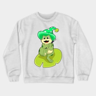 Frog as Wizard with Magic wand Crewneck Sweatshirt